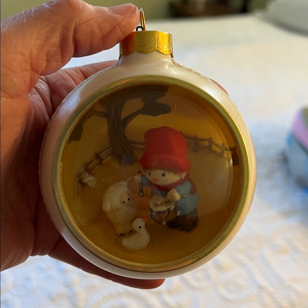 Vintage Hallmark Tree Trimmer 1979 The Drummer Boy Ball Ornament Peek Through